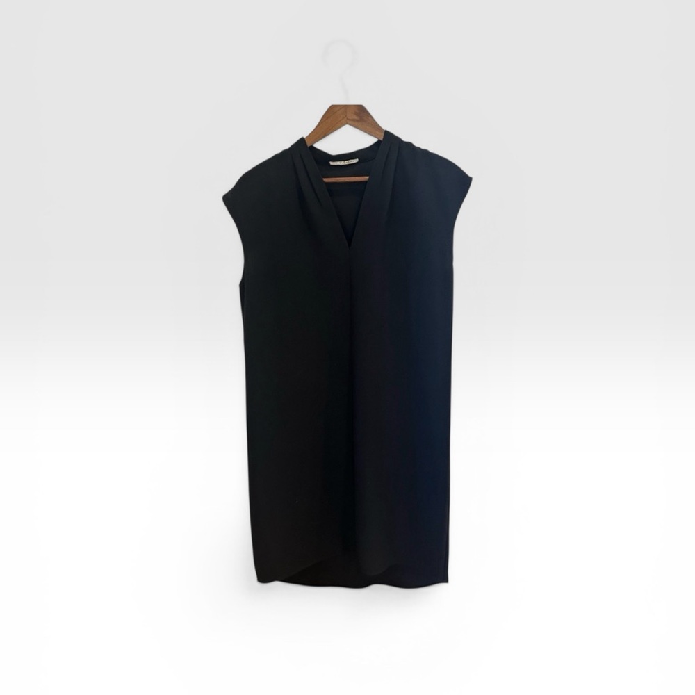 Tahari Black Shift Dress XS Sleeveless Minimalist Career Chic - Picture 2 of 7